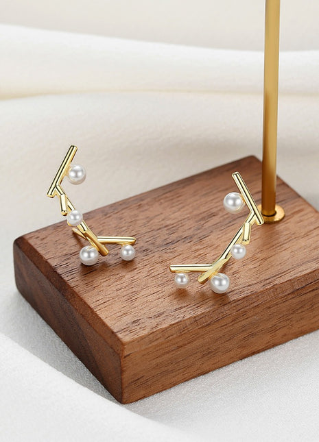 Sterling silver bead earrings E0498