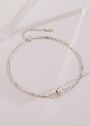 Silver snake bone ankle chain JL0006