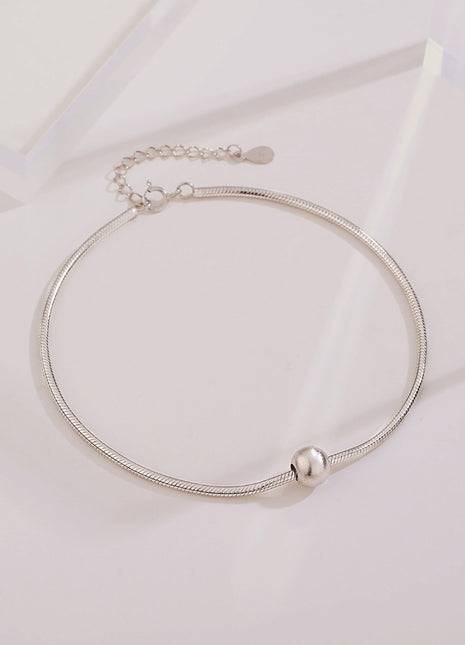 Silver snake bone ankle chain JL0006