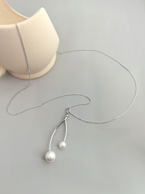 Long freshwater pearl necklace D0146