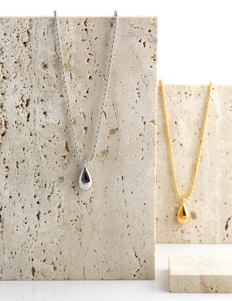 Sterling silver drop necklace & earrings set D0214