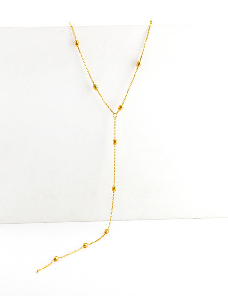 Silver long necklace D0206