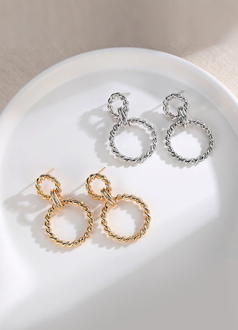 Pure silver twist earrings E0651
