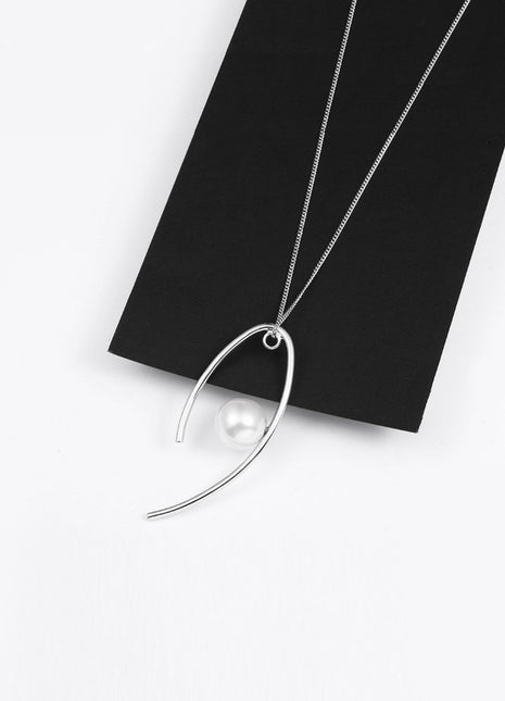 925 Sterling Silver Pearl Sweater Chain D0151