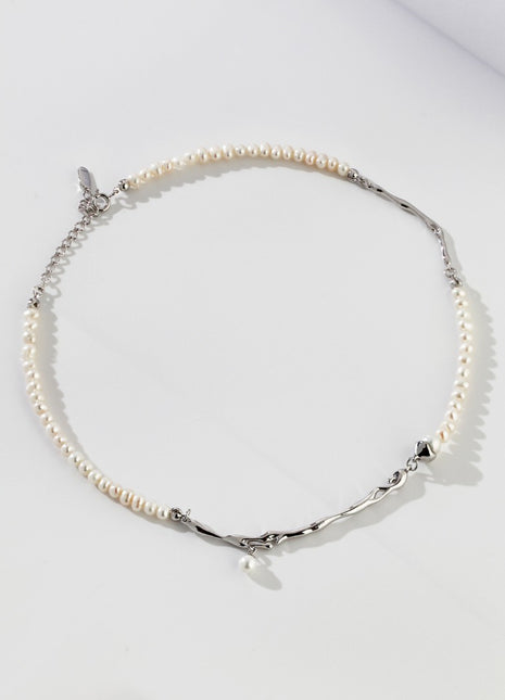 Sterling Silver Pearl Necklace D0298