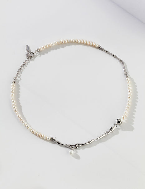 Sterling Silver Pearl Necklace D0298