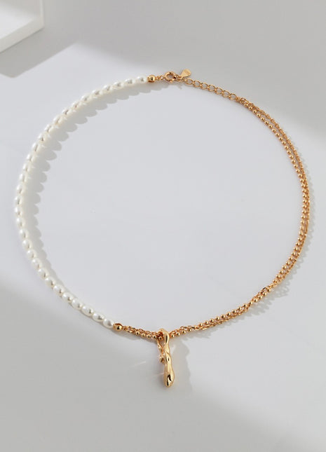 Pure silver pearl necklace D0311
