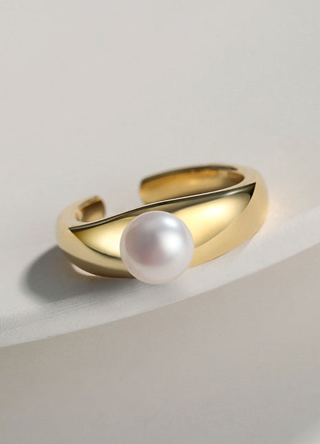Sterling Silver Pearl Pinky Ring E0711