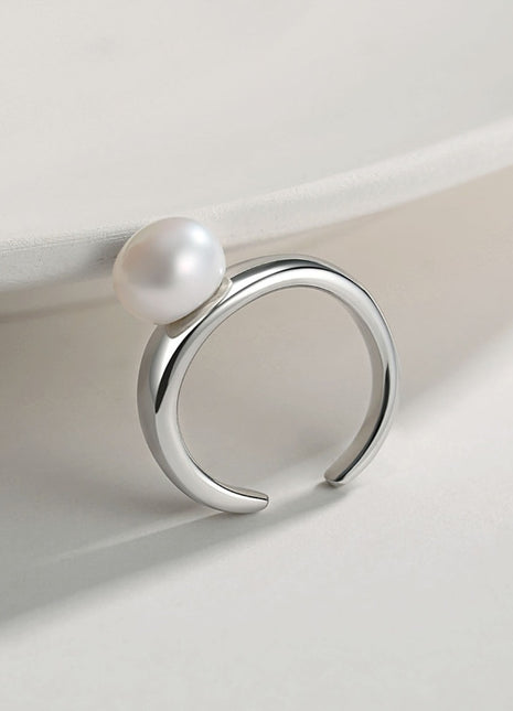 Sterling Silver Pearl Pinky Ring E0711