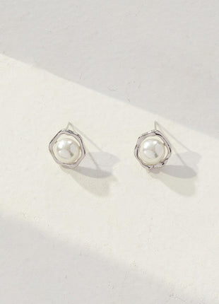 Sterling silver pearl earrings E0762