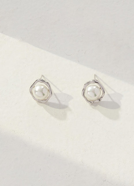 Sterling silver pearl earrings E0762