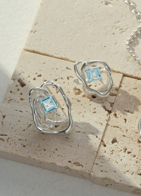 Pure Silver Topaz Earrings E0764