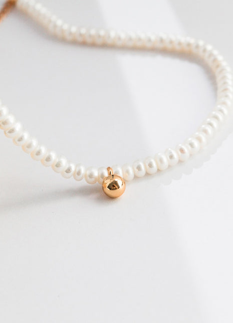Pure silver pearl necklace D0264