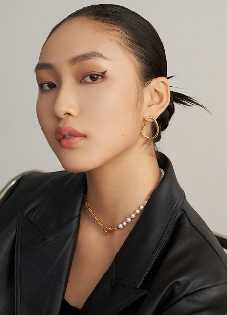 Sterling Silver Asymmetric Earrings E0768