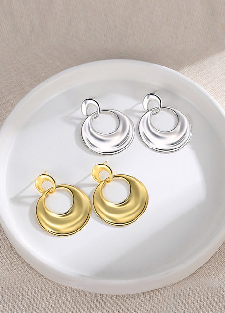 Pure silver geometric earrings E0659