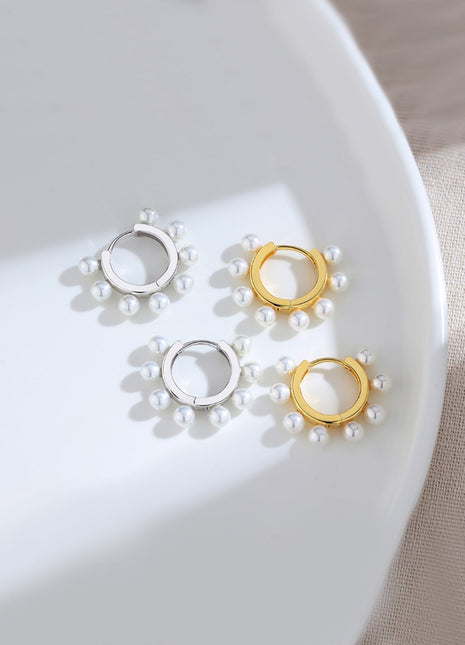 Bead pearl earrings E0597