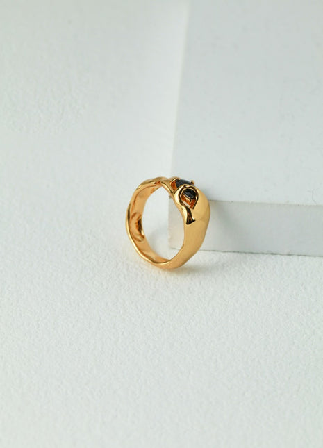 Sterling silver synthetic spinel ring J0181