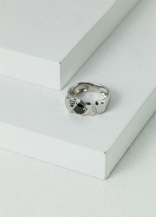 Sterling silver synthetic spinel ring J0181