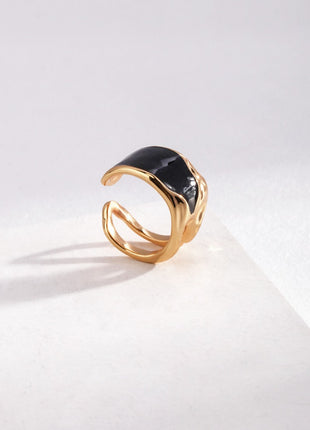 Pure silver enamel ring J0163