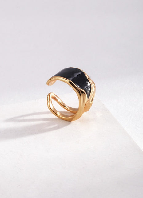 Pure silver enamel ring J0163
