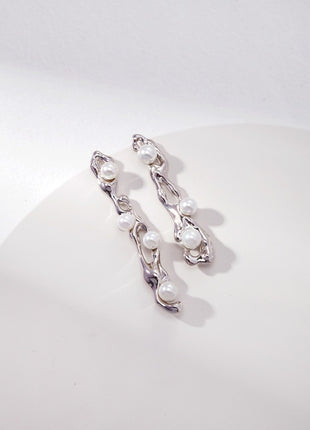 Silver Pearl Earrings E0885