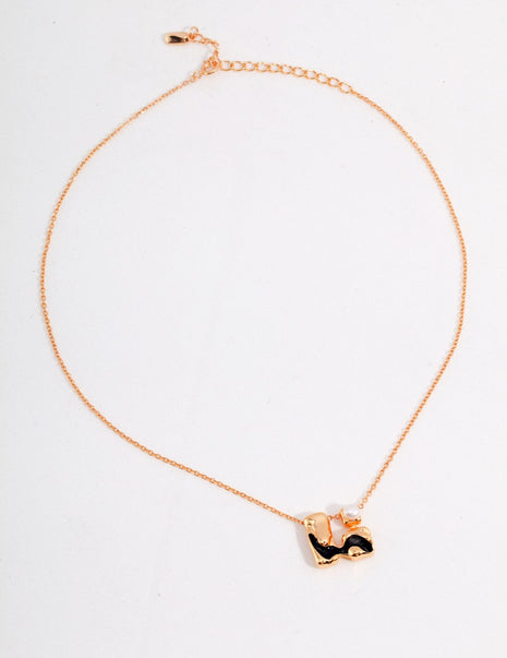 Pure Silver Black Glaze Pearl Necklace YD0010