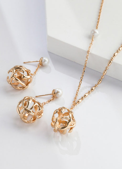 Sterling silver pearl necklace D0290
