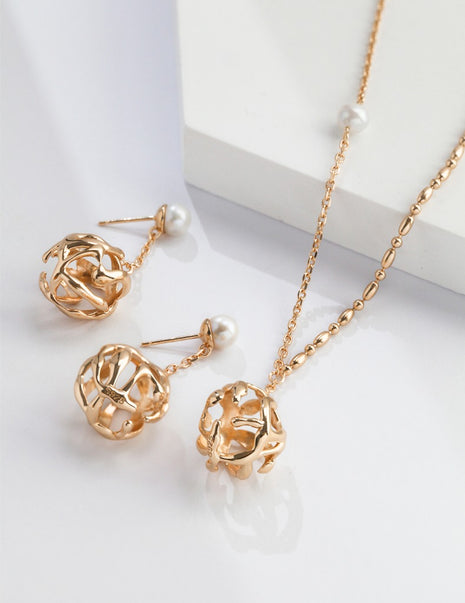 Sterling silver pearl necklace D0290