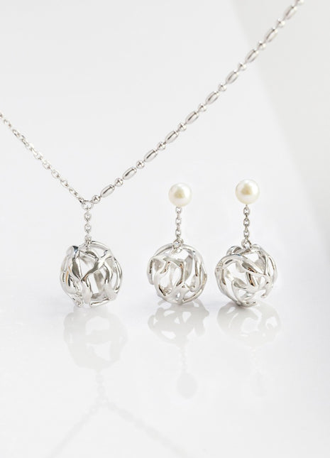 Sterling silver pearl necklace D0290