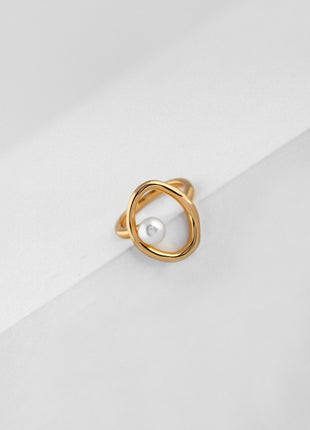 Sterling silver pearl ring J0095