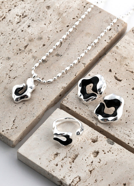 Silver Glaze Drop Necklace D0278