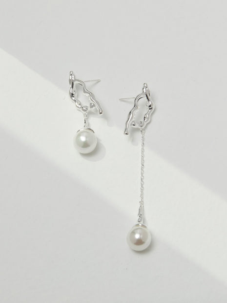 10MM Pearl Silver Necklace D0219-1