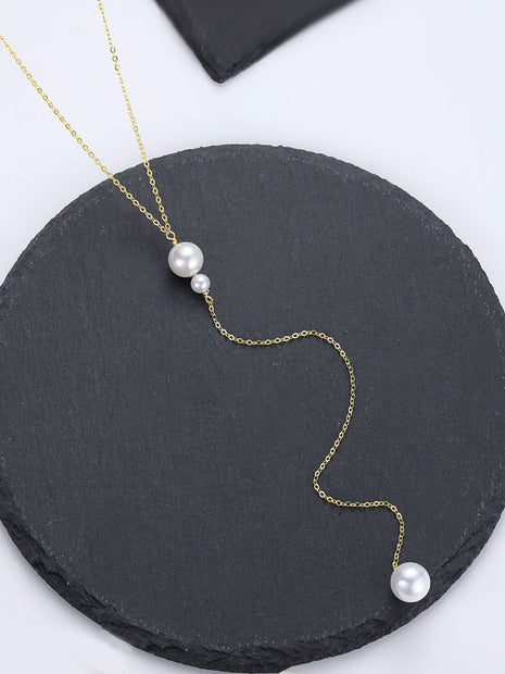 Simple Bead Long Necklace D0139