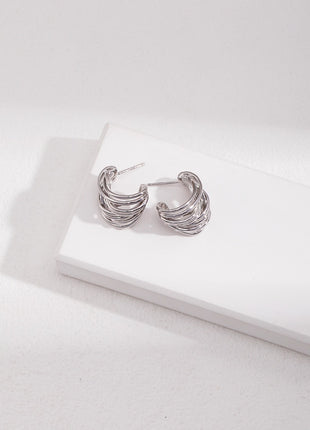 Sterling Silver Line Earrings E0979
