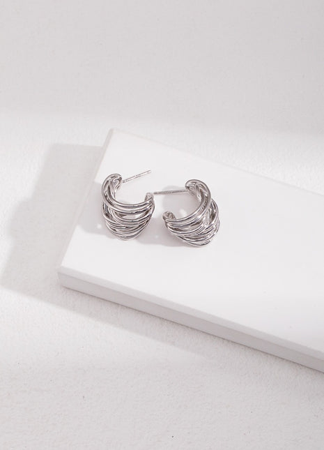 Sterling Silver Line Earrings E0979