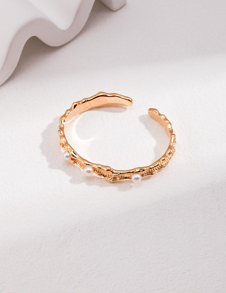 Silver Pearl Ring J0196