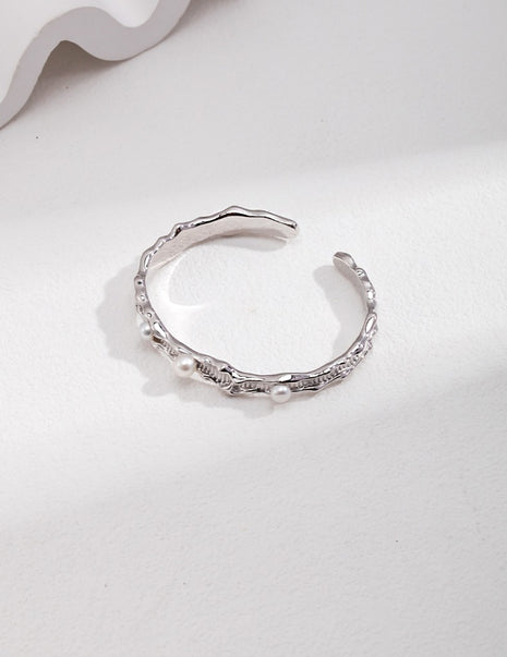 Silver Pearl Ring J0196