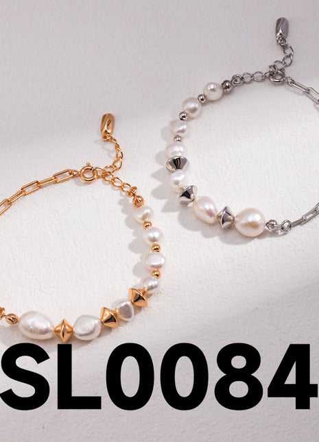 S925 Silver Pearl Bracelet SL0084