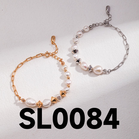S925 Silver Pearl Bracelet SL0084