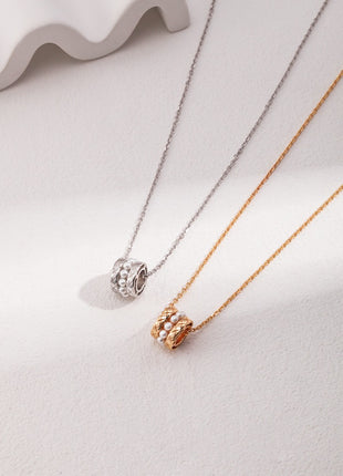 Sterling Silver Pearl Necklace D0395
