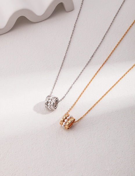 Sterling Silver Pearl Necklace D0395
