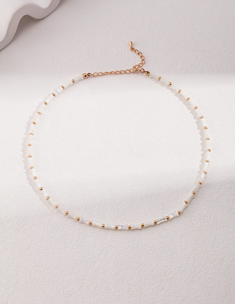 Sterling silver bamboo necklace D0364