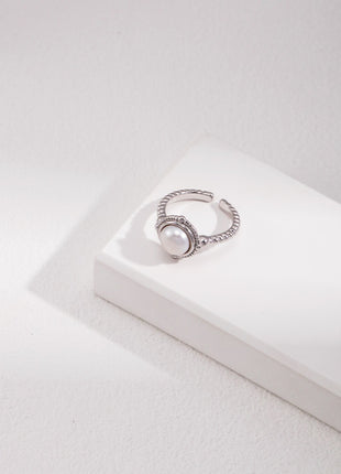 Sterling silver pearl ring J0197
