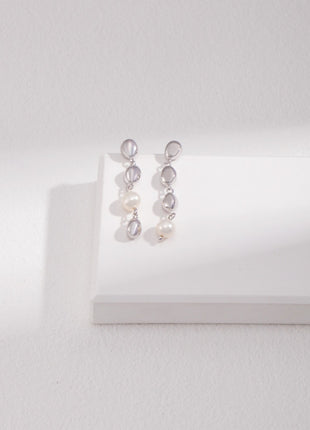 Sterling silver pearl earrings E01008