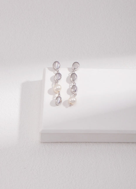 Sterling silver pearl earrings E01008