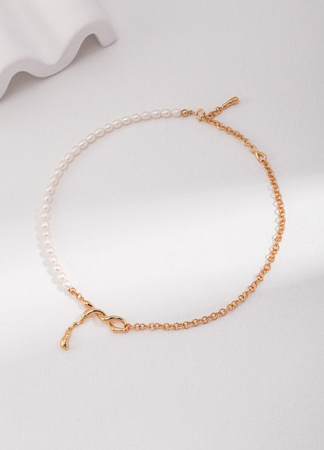 Sterling silver pearl necklace D0248