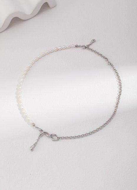 Sterling silver pearl necklace D0248