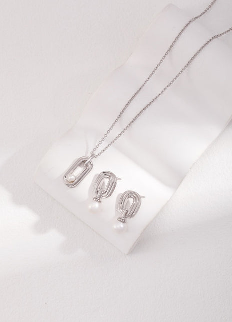Sterling silver pearl necklace D0399