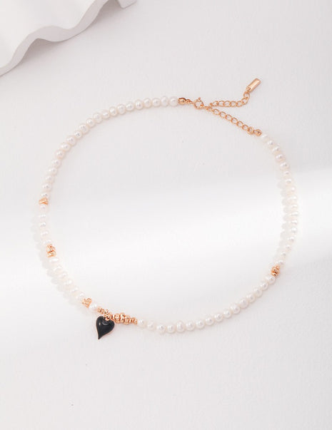 Sterling silver pearl necklace D0422
