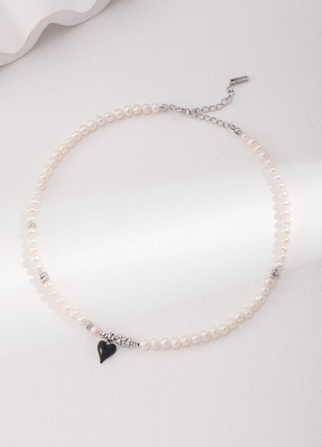 Sterling silver pearl necklace D0422